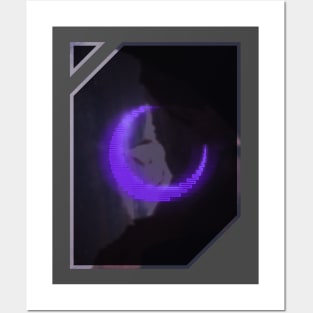 Purple - violet neon - electro moon Posters and Art